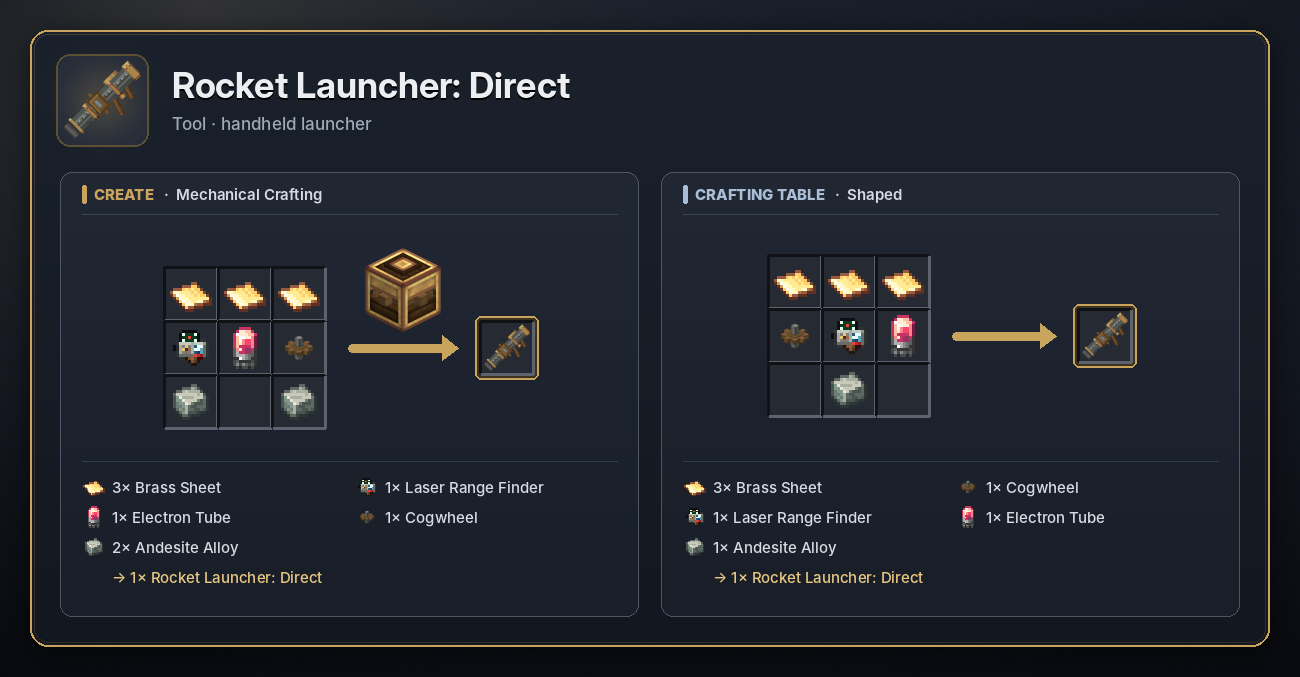Rocket Launcher: Direct recipe