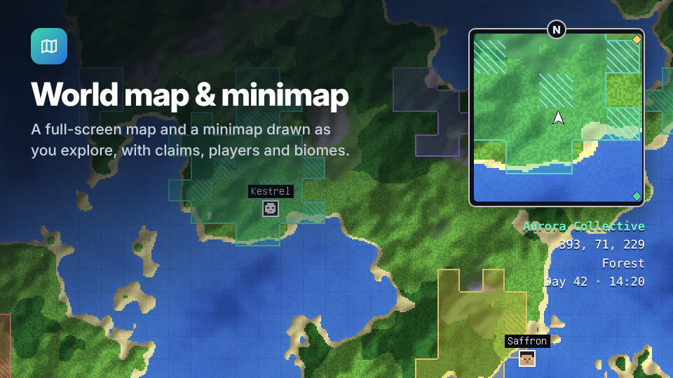 World map and minimap
