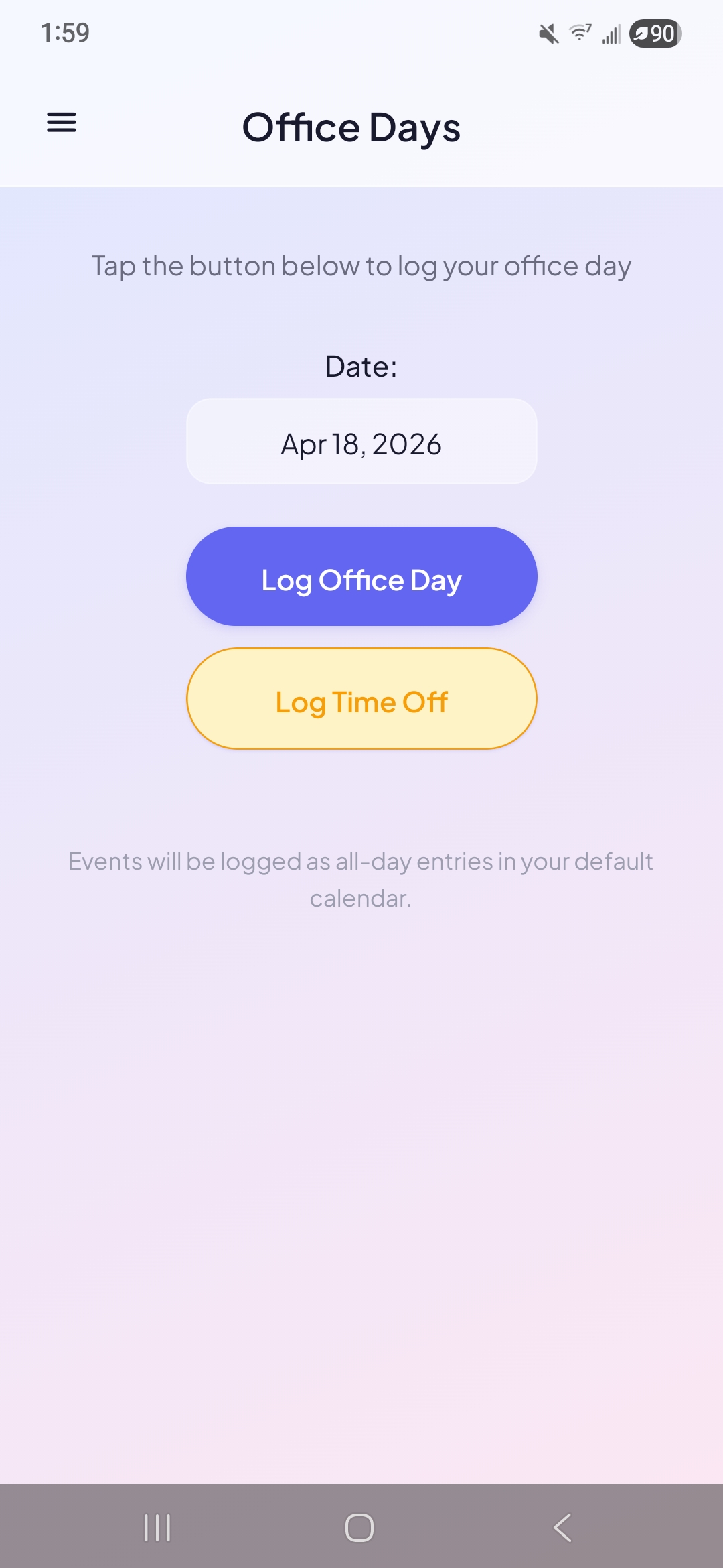 Office Days app screenshot