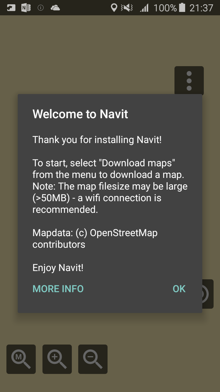 Navit home screen