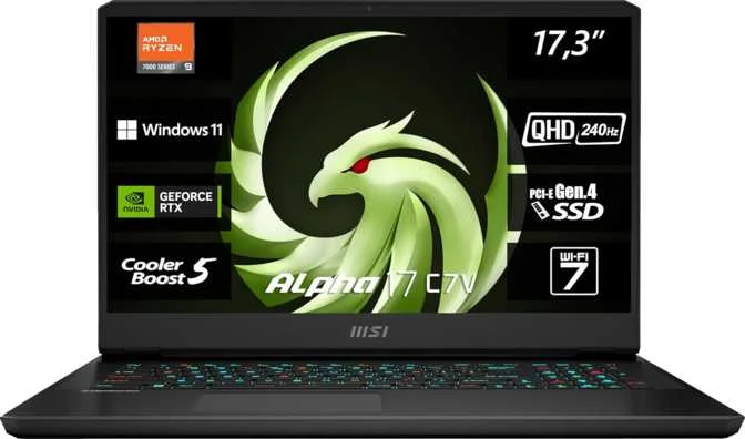 MSI Alpha 17 C7V (2023) 17.3" · Ryzen 9 7945HX · RTX 4070 Laptop