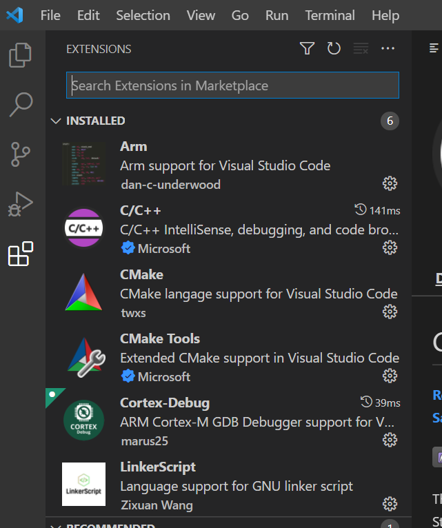 VSCode installed plugins