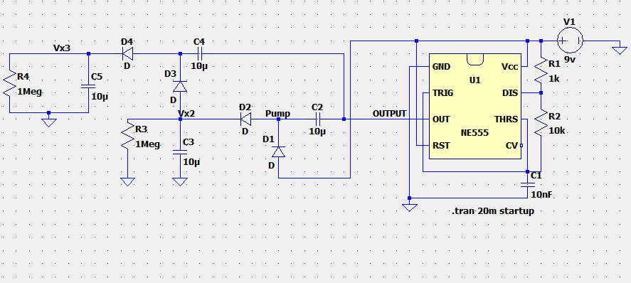555 Timer Voltage Multiplier Circuit