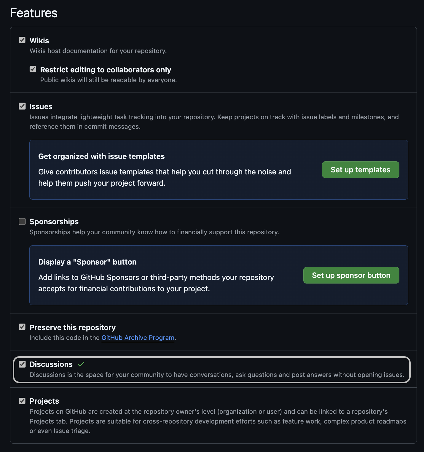 Github Settings Tab