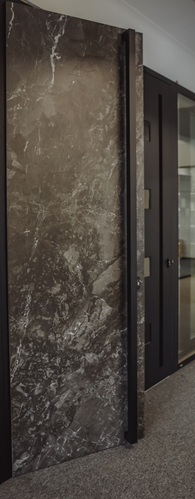 Bespoke porcelain-stone faced panel door