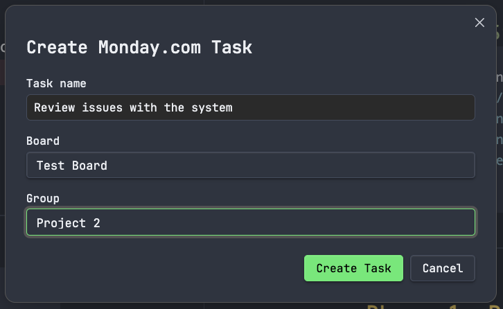 Create Task Modal