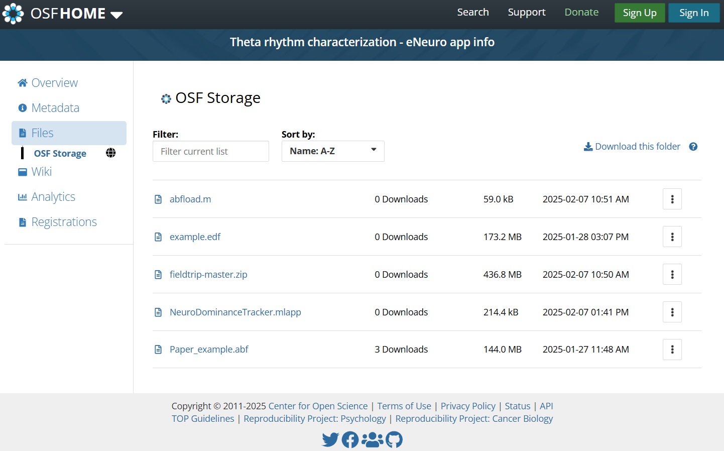 OSF Storage Location