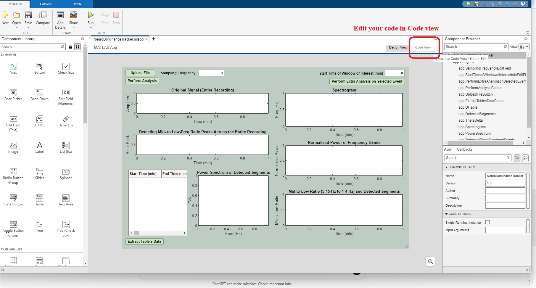 Select the code view