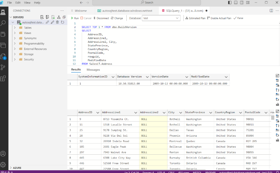 Query Execution Result 1