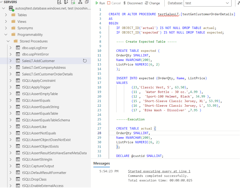 Test Procedure Creation