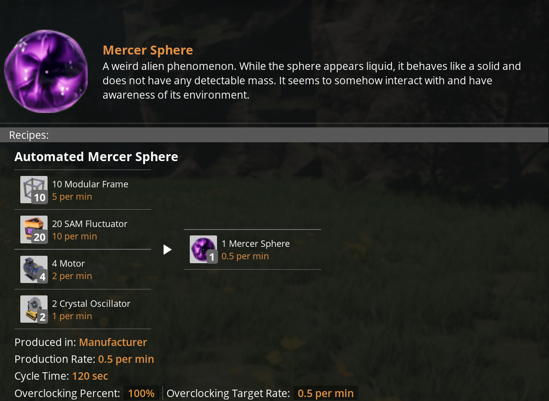 Mercer Sphere Recipe