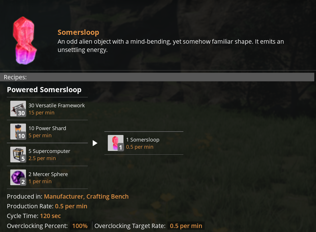 Powered Somersloop Recipe