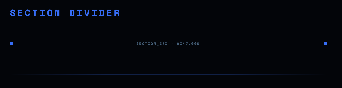 Section divider — scan line with centered label