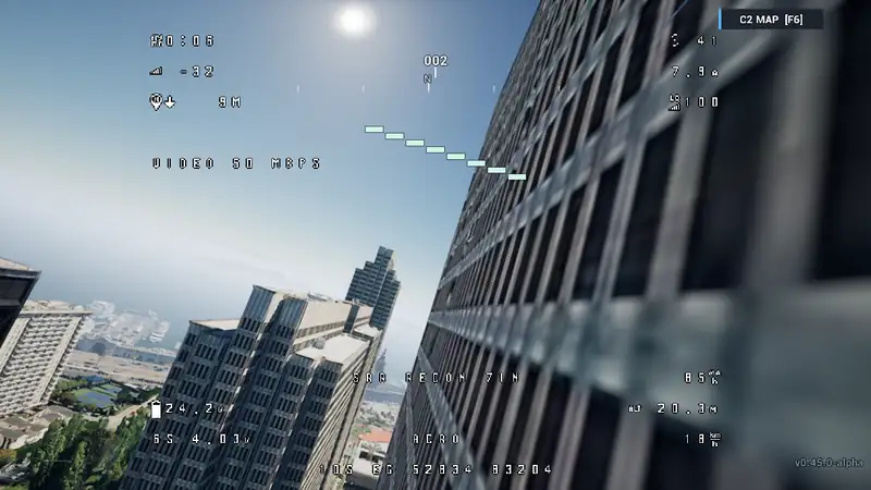 FPV flight over photoreal San Francisco