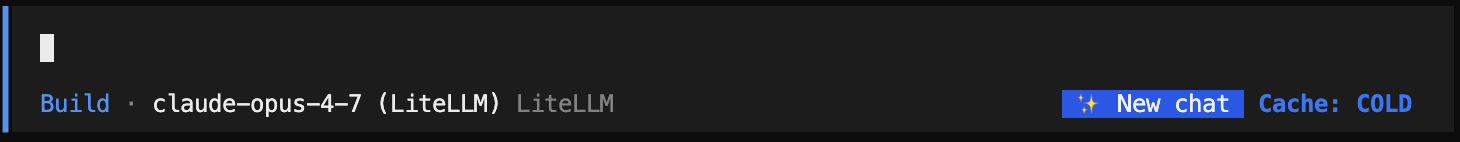 COLD cache, only New chat button visible