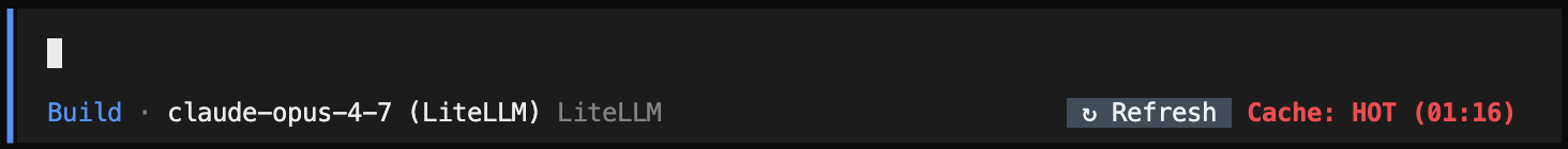 HOT cache with New chat and Refresh buttons