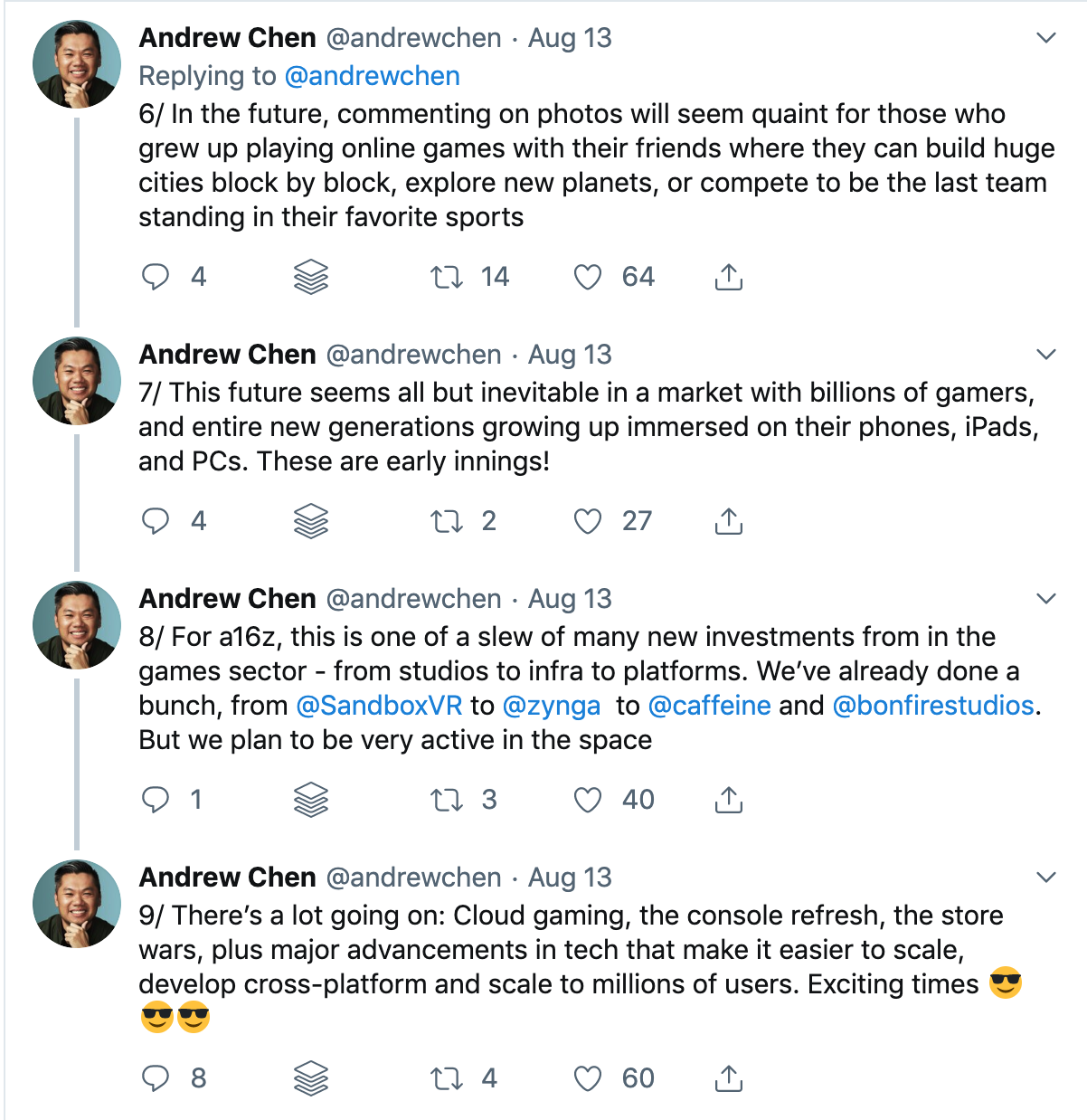 Andrew Chen's tweets