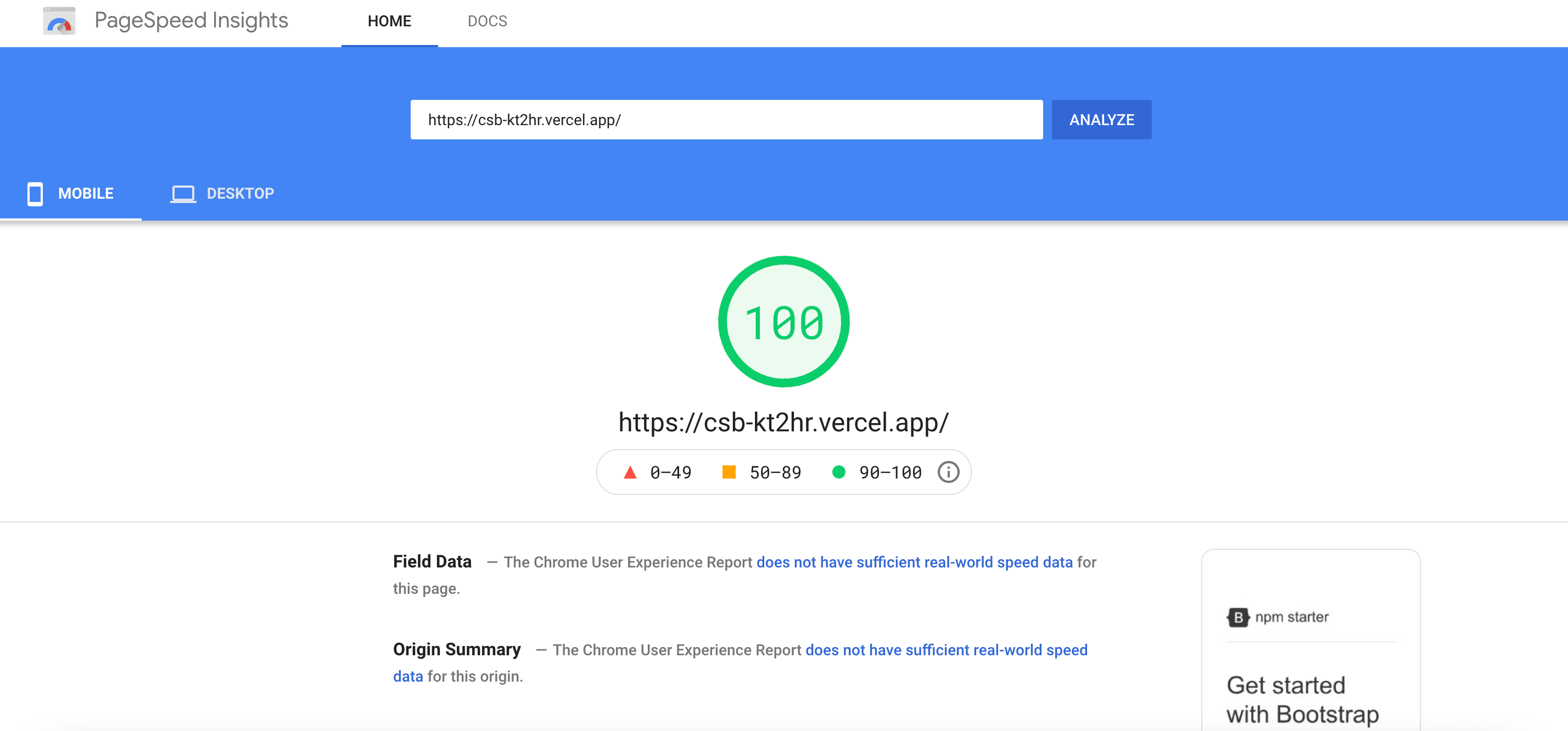 google pagespeed insights