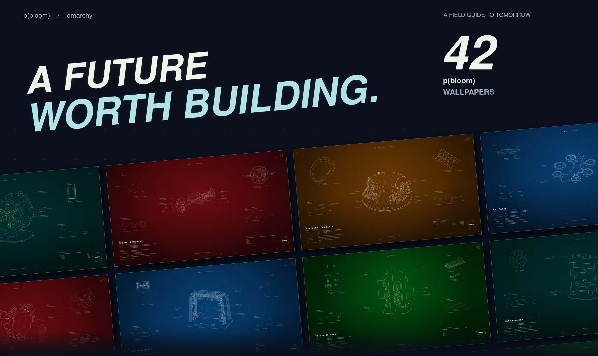 42 blueprint wallpapers of machines from a future worth building