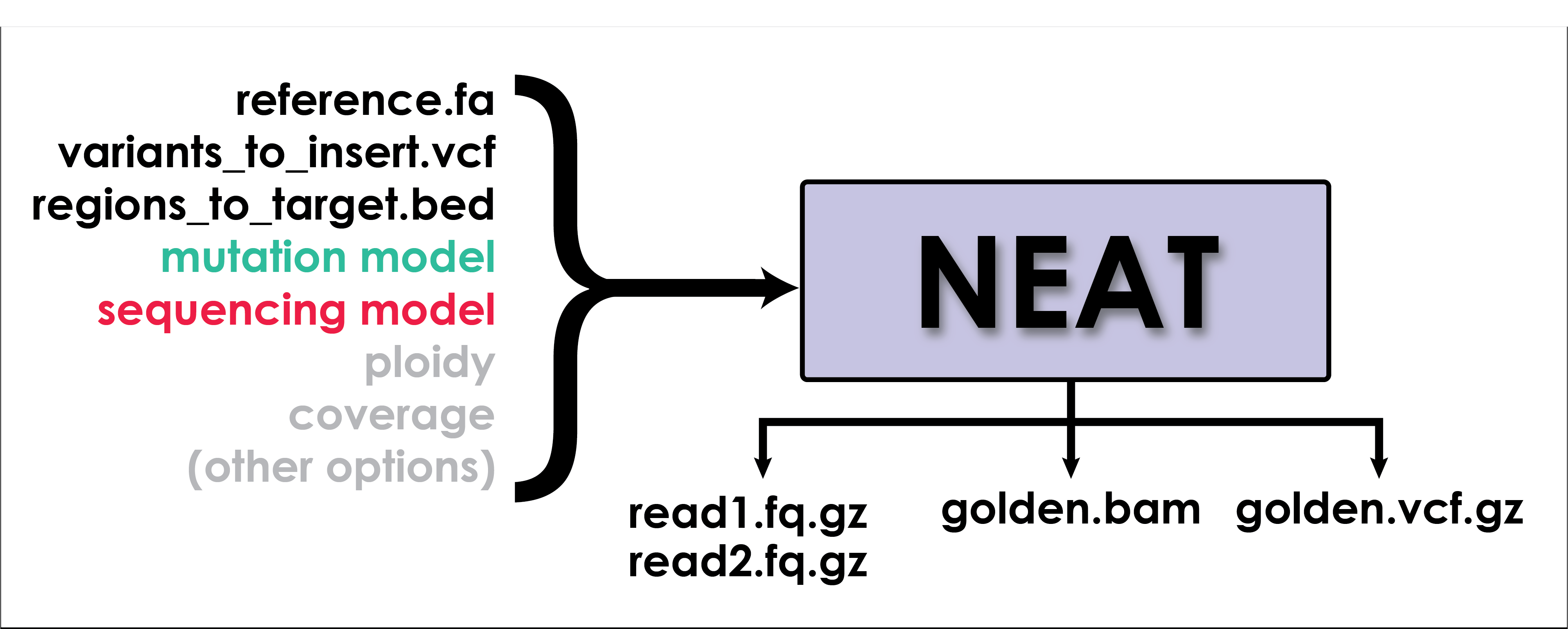 Diagram describing the way that genReads simulates datasets