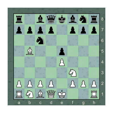 A board with a marble-veined border band and marbled squares, the "coral" theme darkened and sharpened