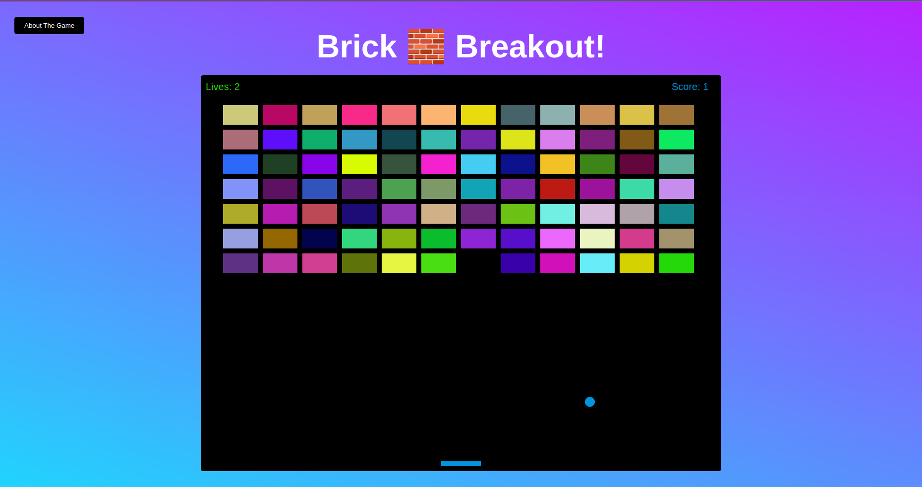 JavaScript Brick Breaker DOM Game