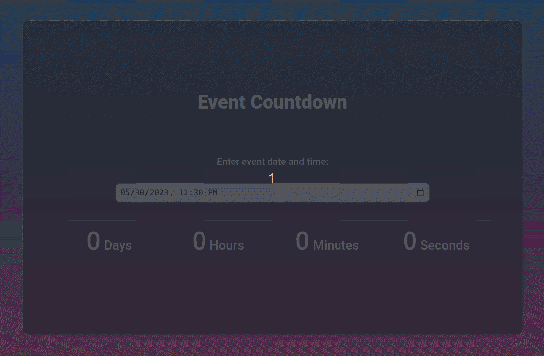 Event Countdown DOM Widget