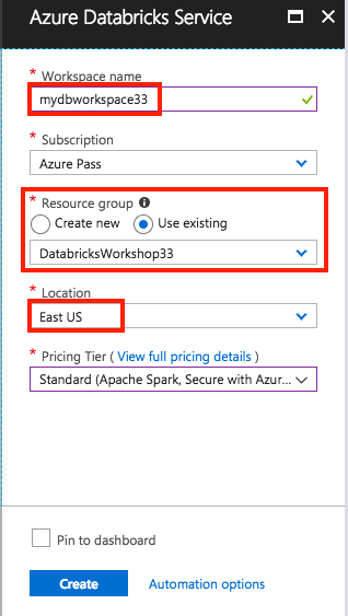 Create an Azure Databricks workspace