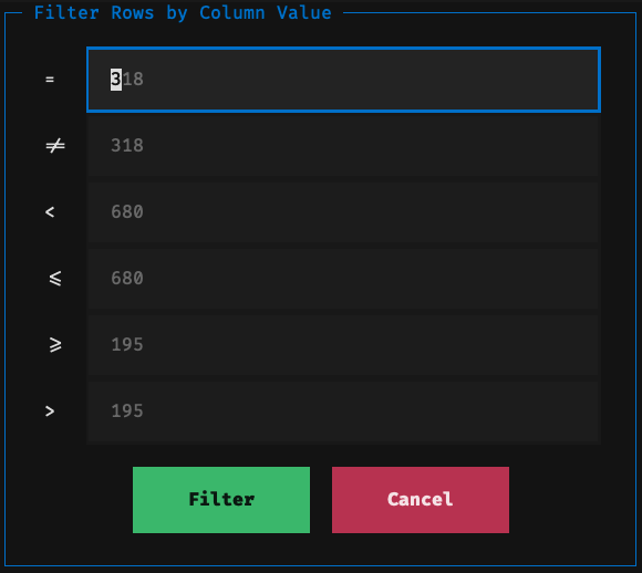 Column Filter