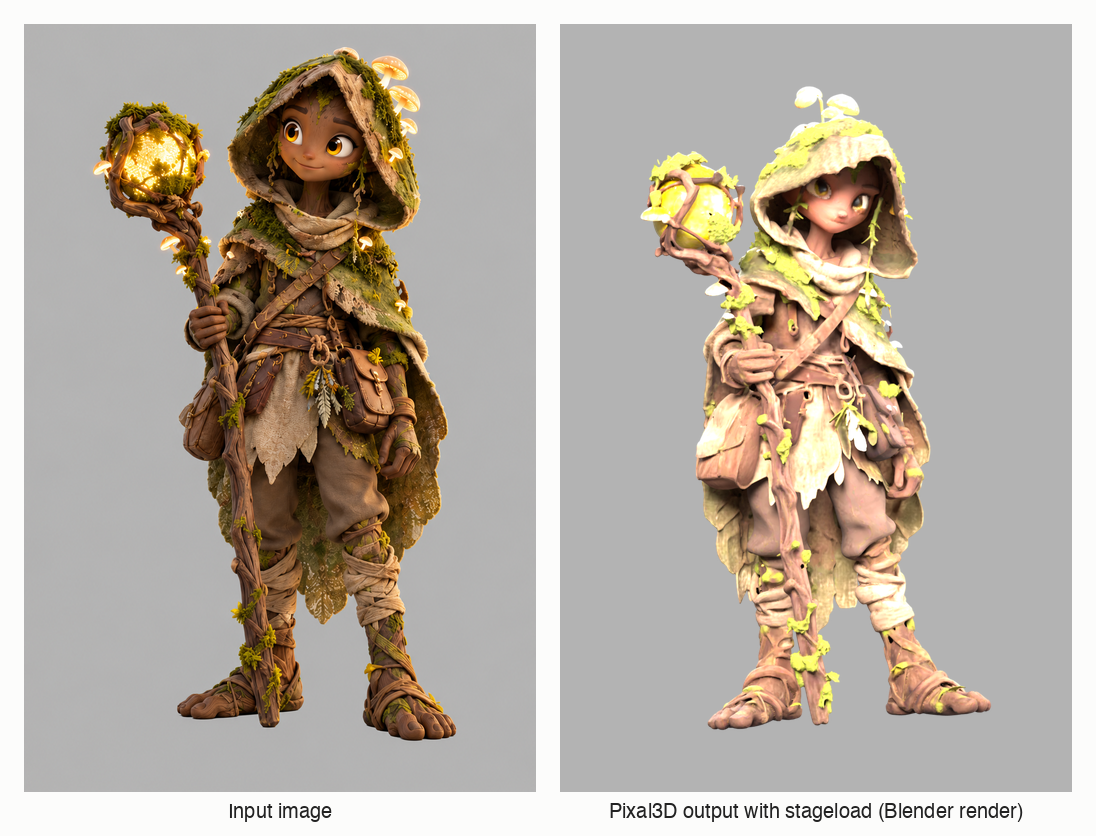 The input image and the generated model