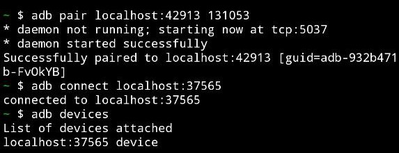 Example adb pair