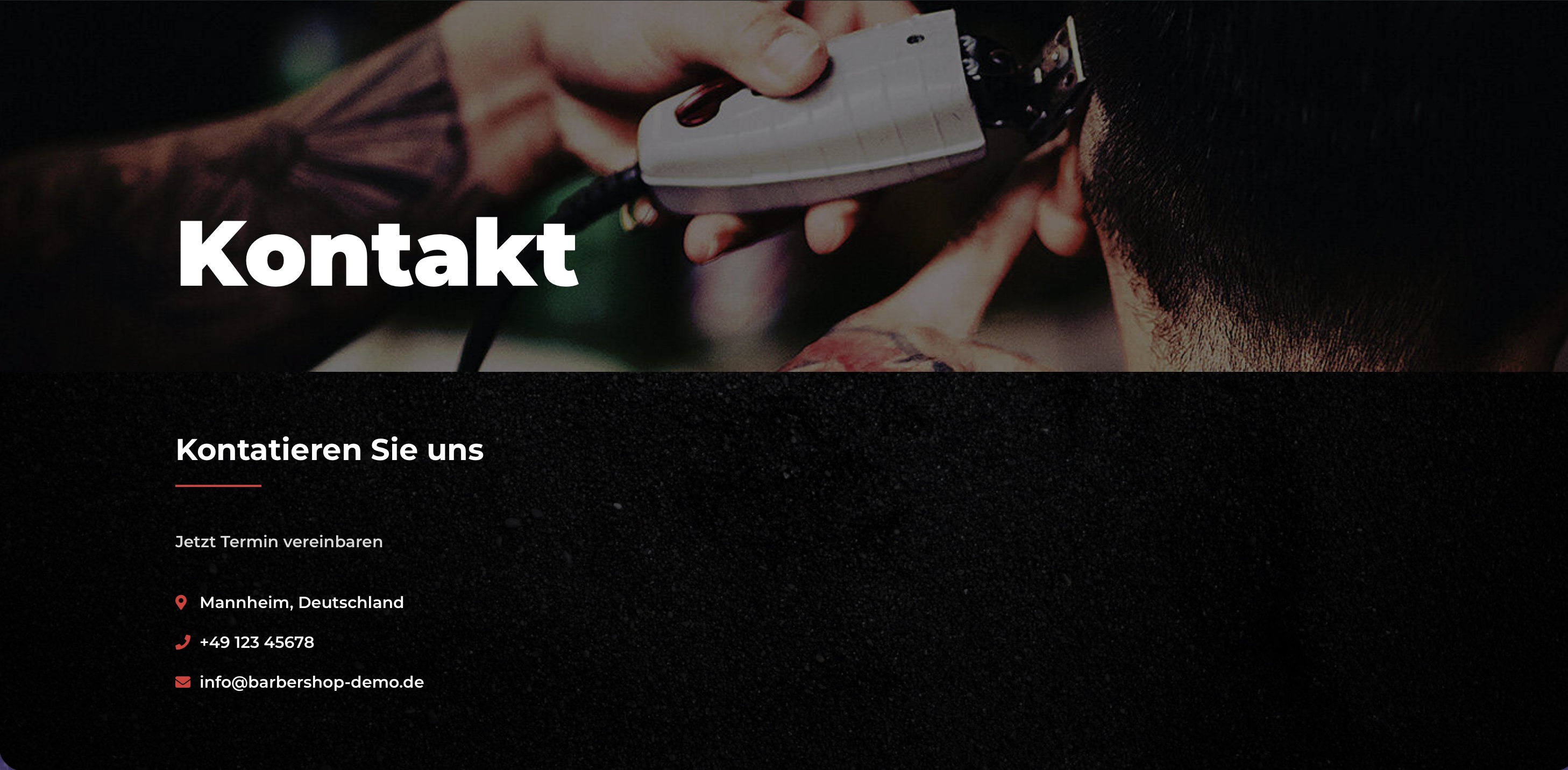 Barbershop Website website screenshot 3