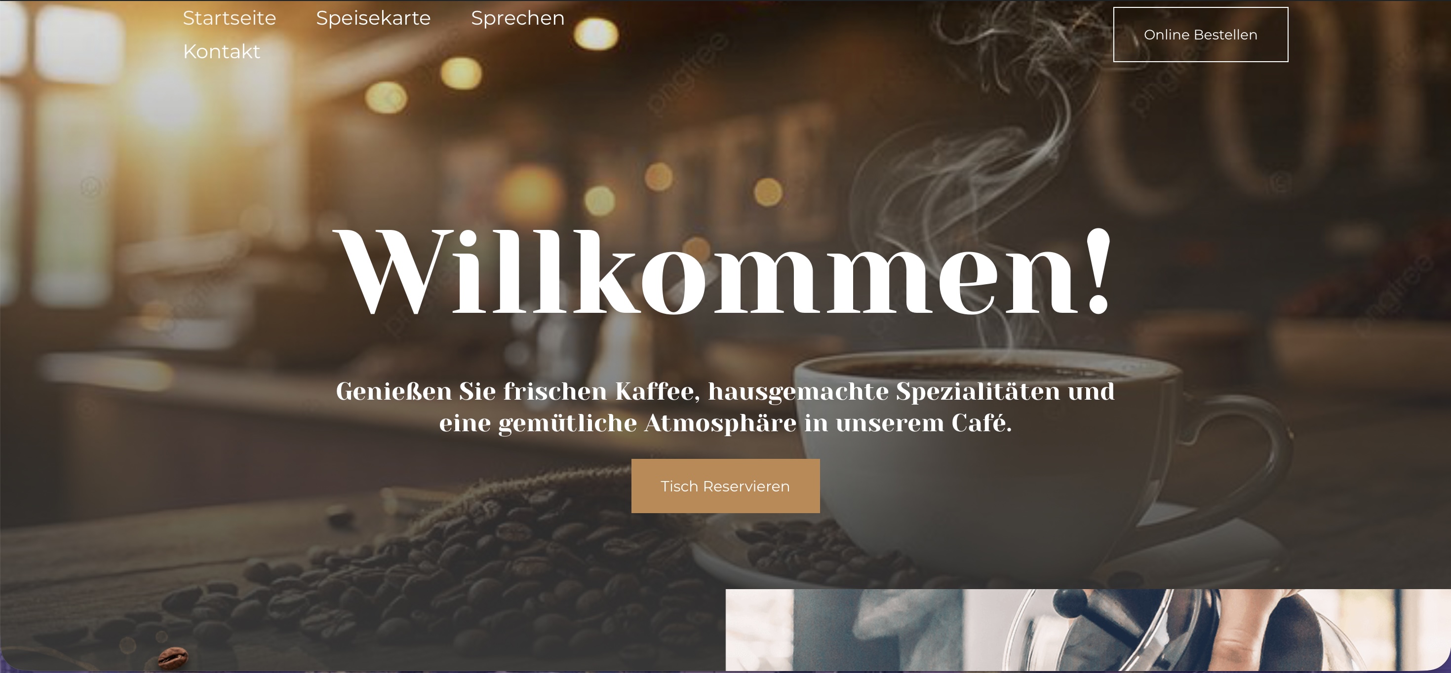 Café Website — real website screenshot
