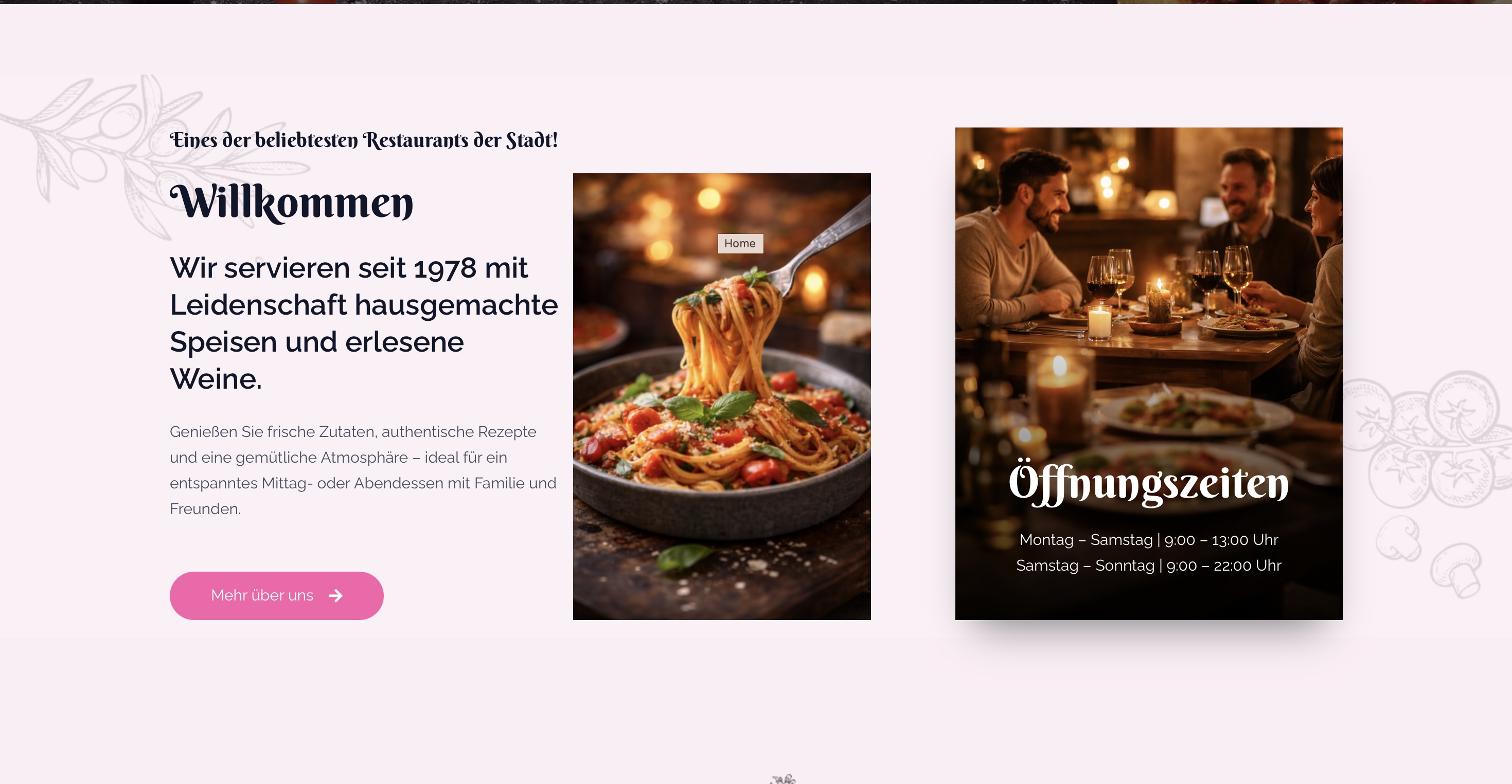 Restaurant Website website screenshot 2