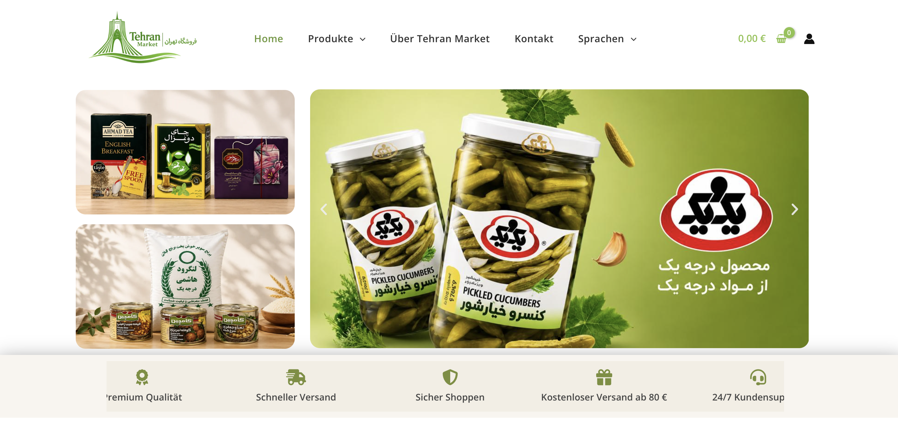Tehran Market — real website screenshot