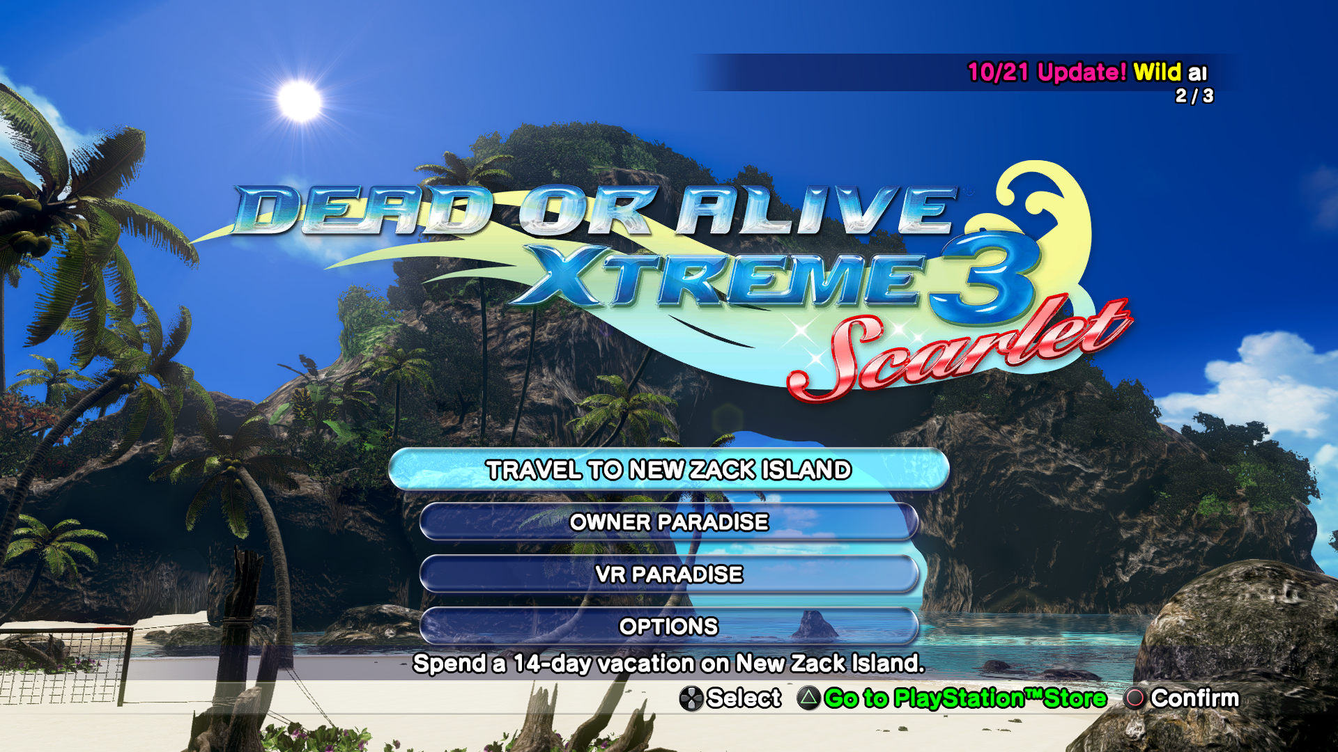 Scarlet title island and menu