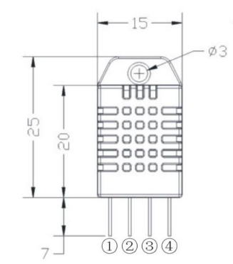 AM2302 Pin Assignment Drawing