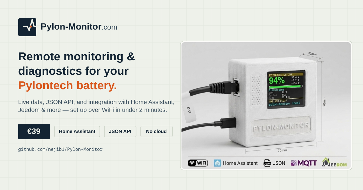 Pylon-Monitor — remote monitoring & diagnostics for your Pylontech battery