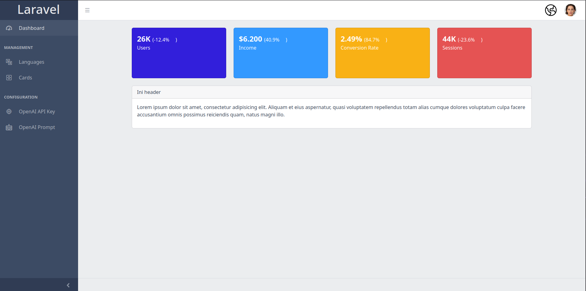 Dashboard Admin Panel