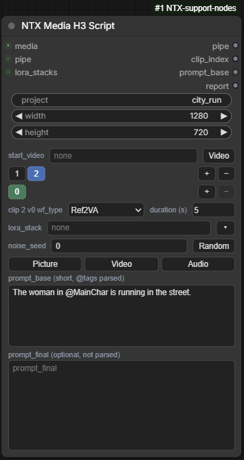MediaH3Script node