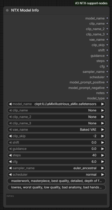 ModelInfo node
