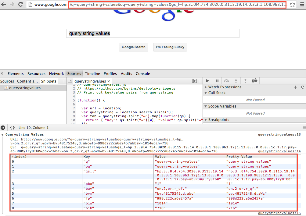 querystringvalues