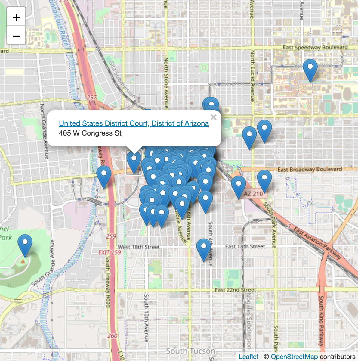 Example of map visualization