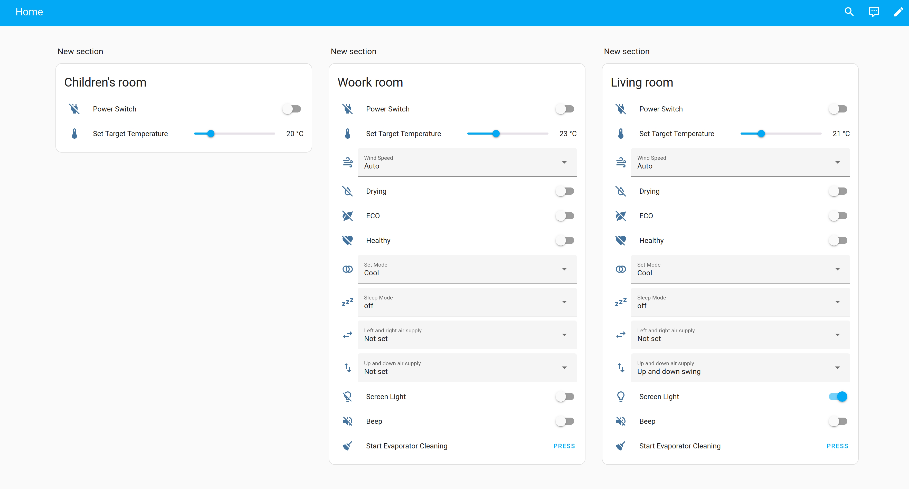 Dashboard example