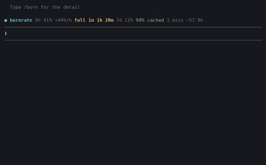 The /burn pane opening and updating