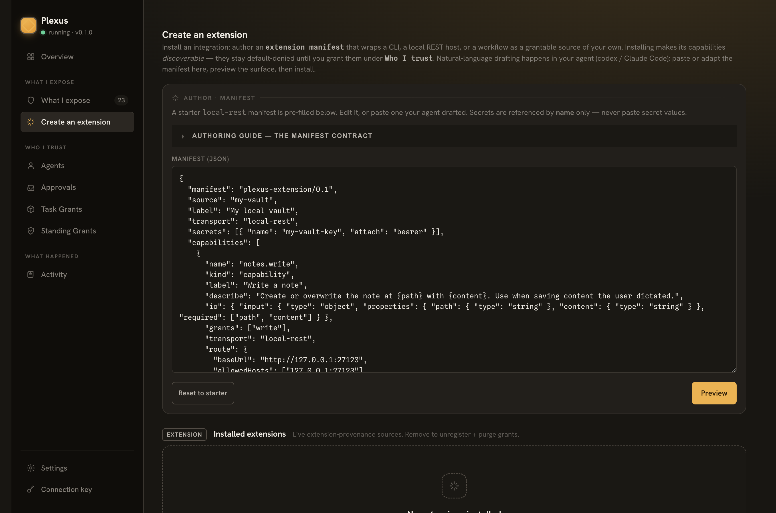 Create an extension