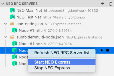 Starting and stopping Neo Express instances