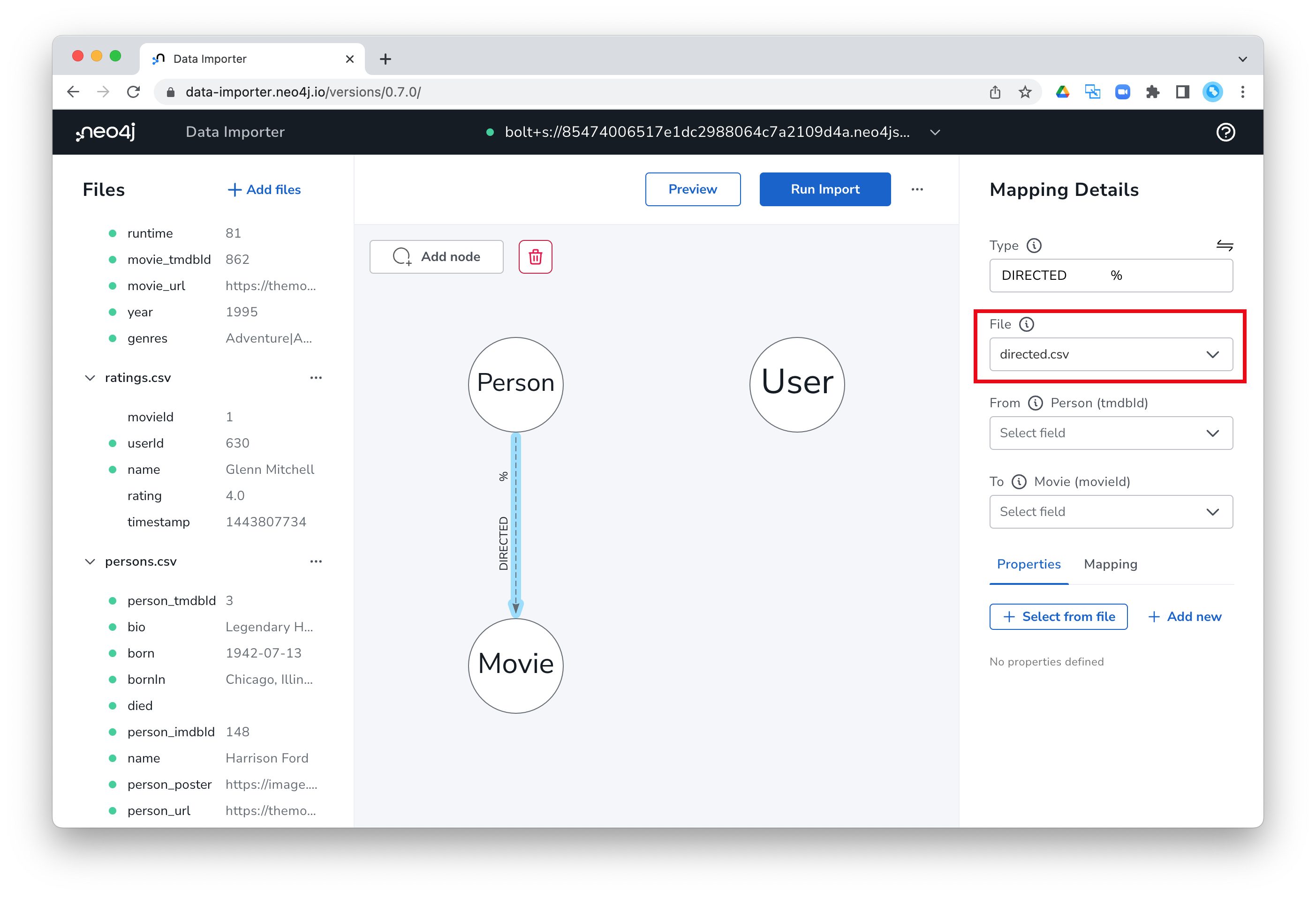 Add DIRECTED file