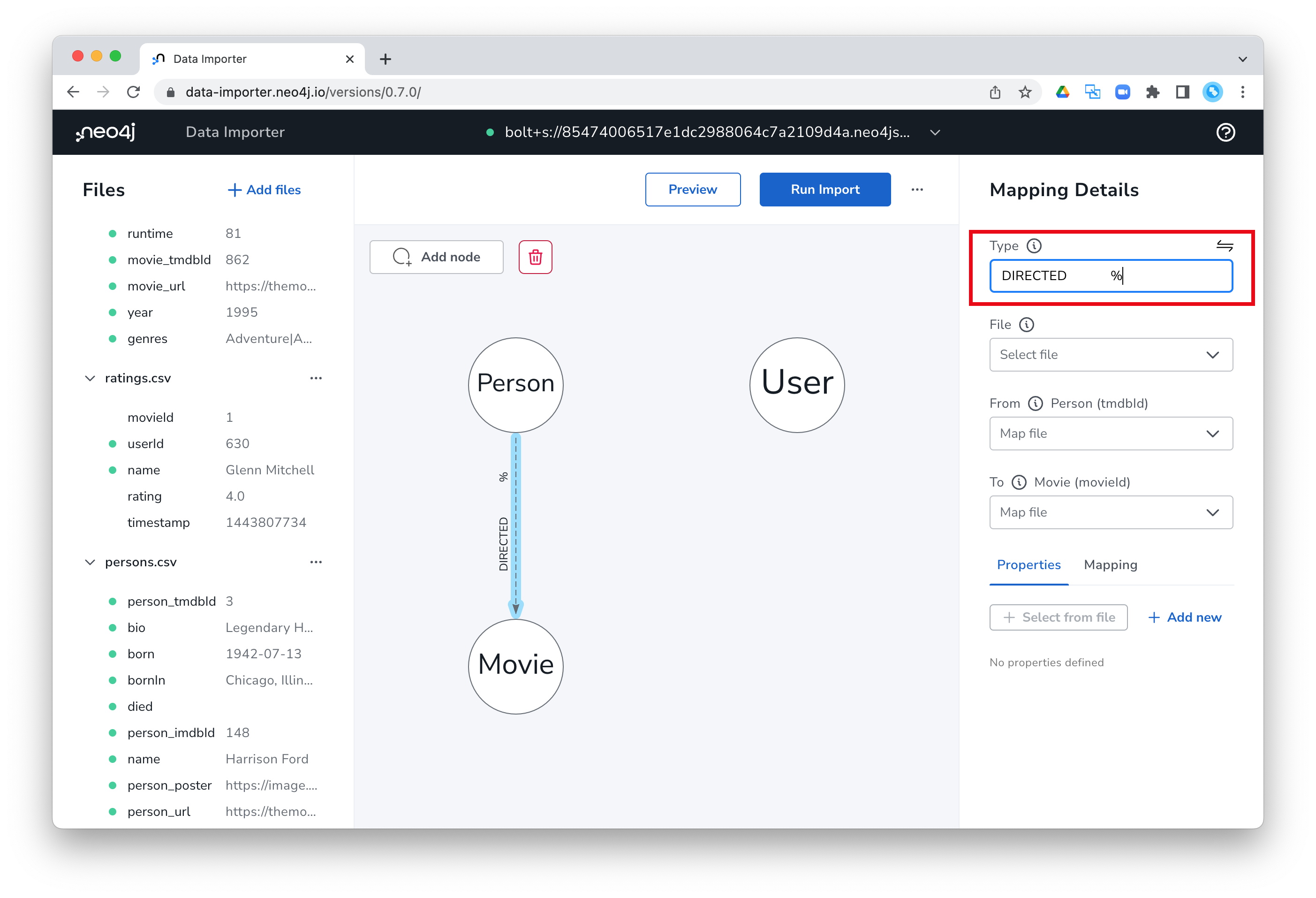 Add DIRECTED label