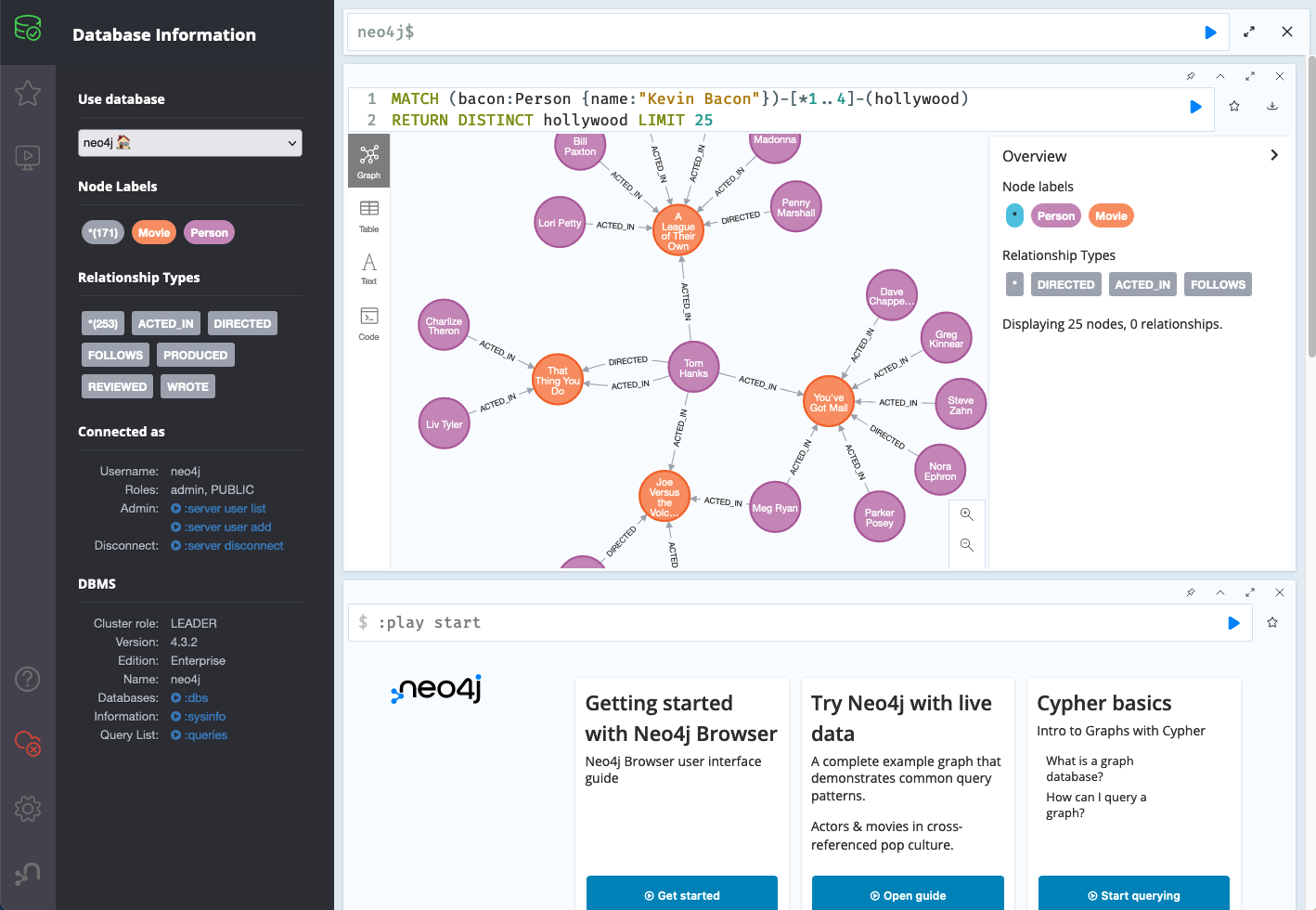 how to start neo4j server